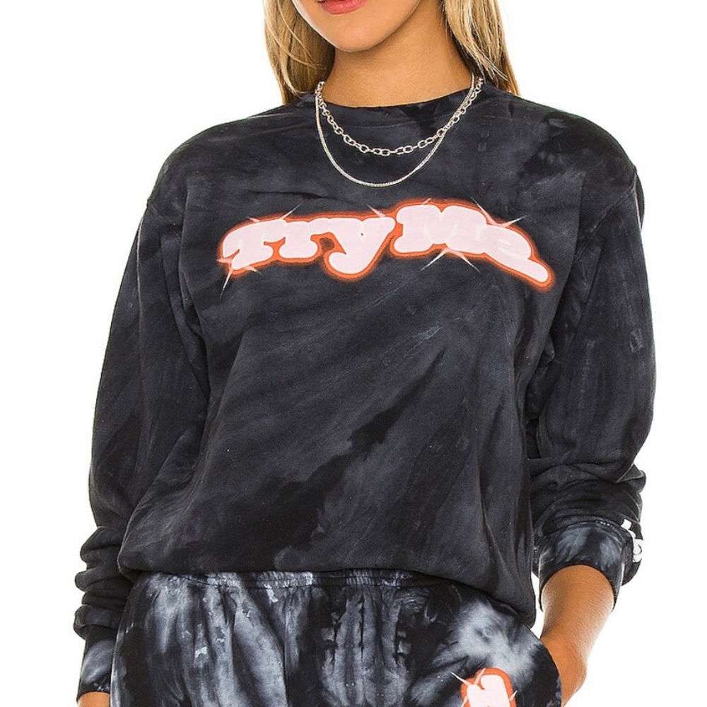 By Samii Ryan Tie Dye Try Me Crewneck Sweatshirt